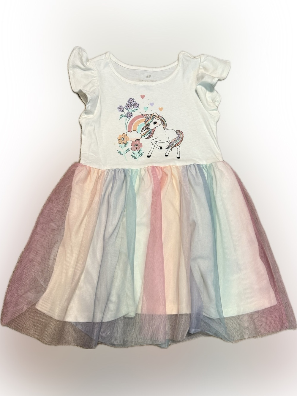 H&M Rainbow Unicorn Dress with Tulle Skirt